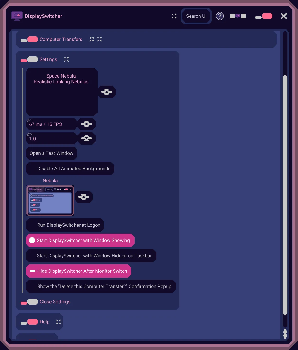 Nebula Software DisplaySwitcher screenshot