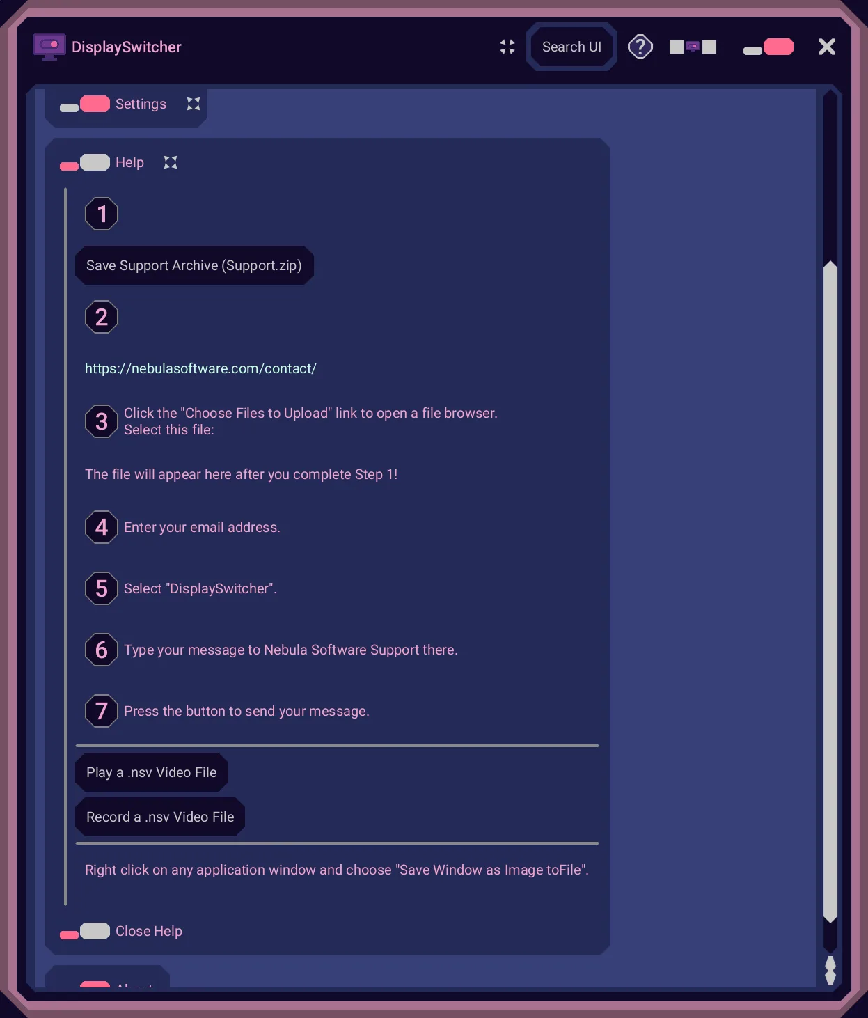Nebula Software DisplaySwitcher screenshot
