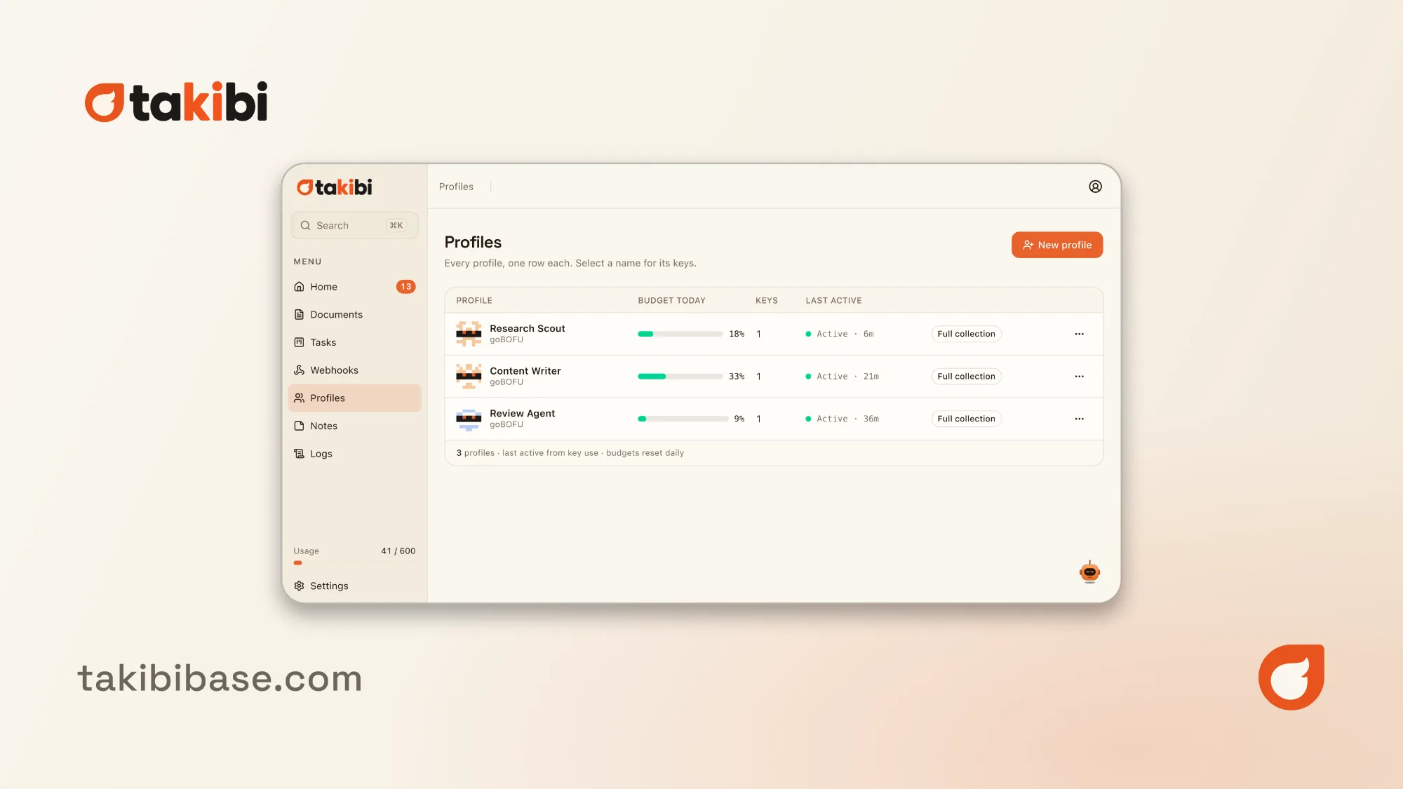 Takibi Base screenshot
