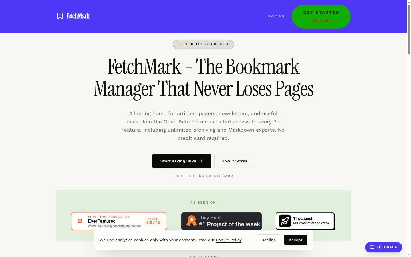 FetchMark: Consent / blocking overlay
