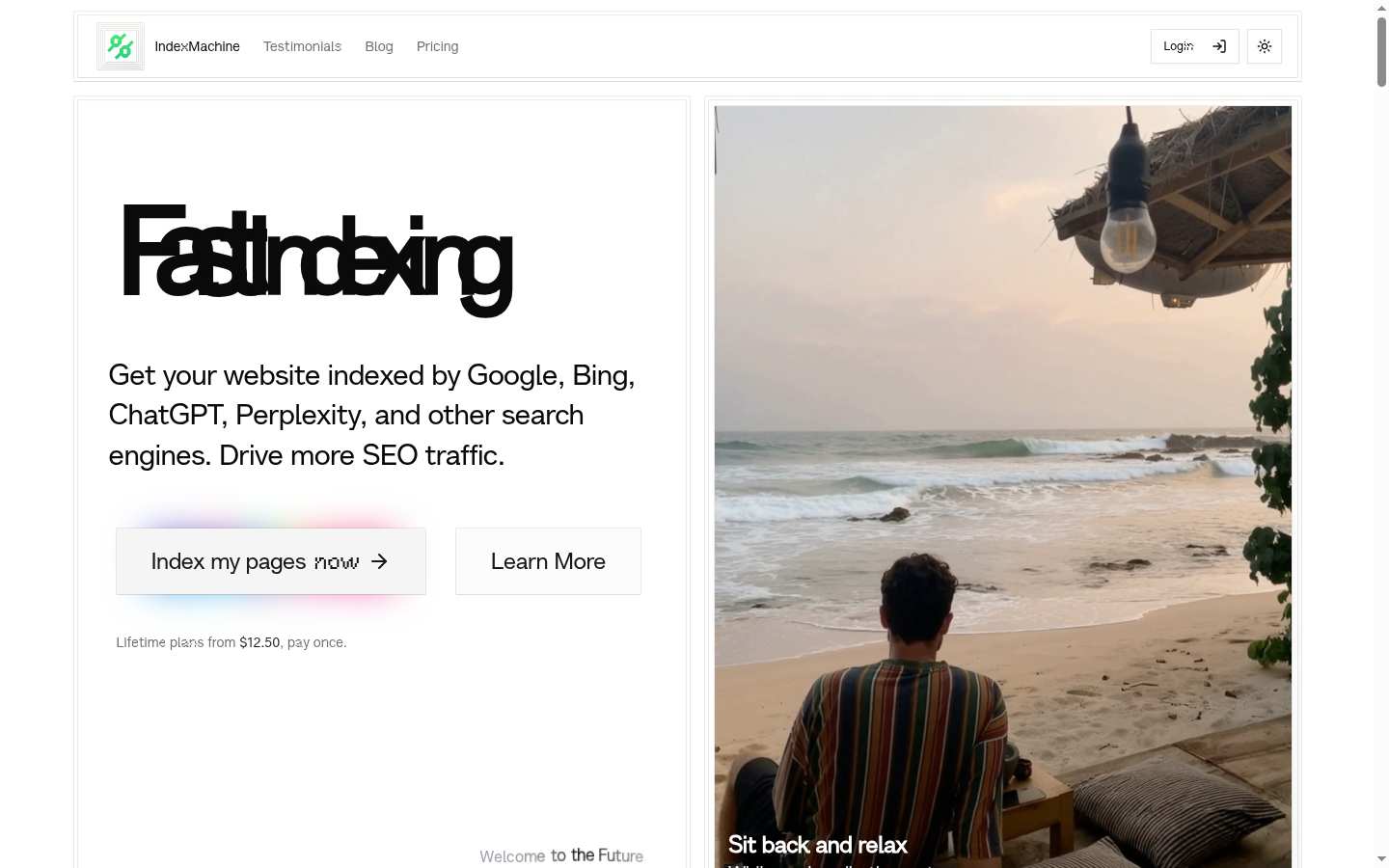 IndexMachine: Above the fold