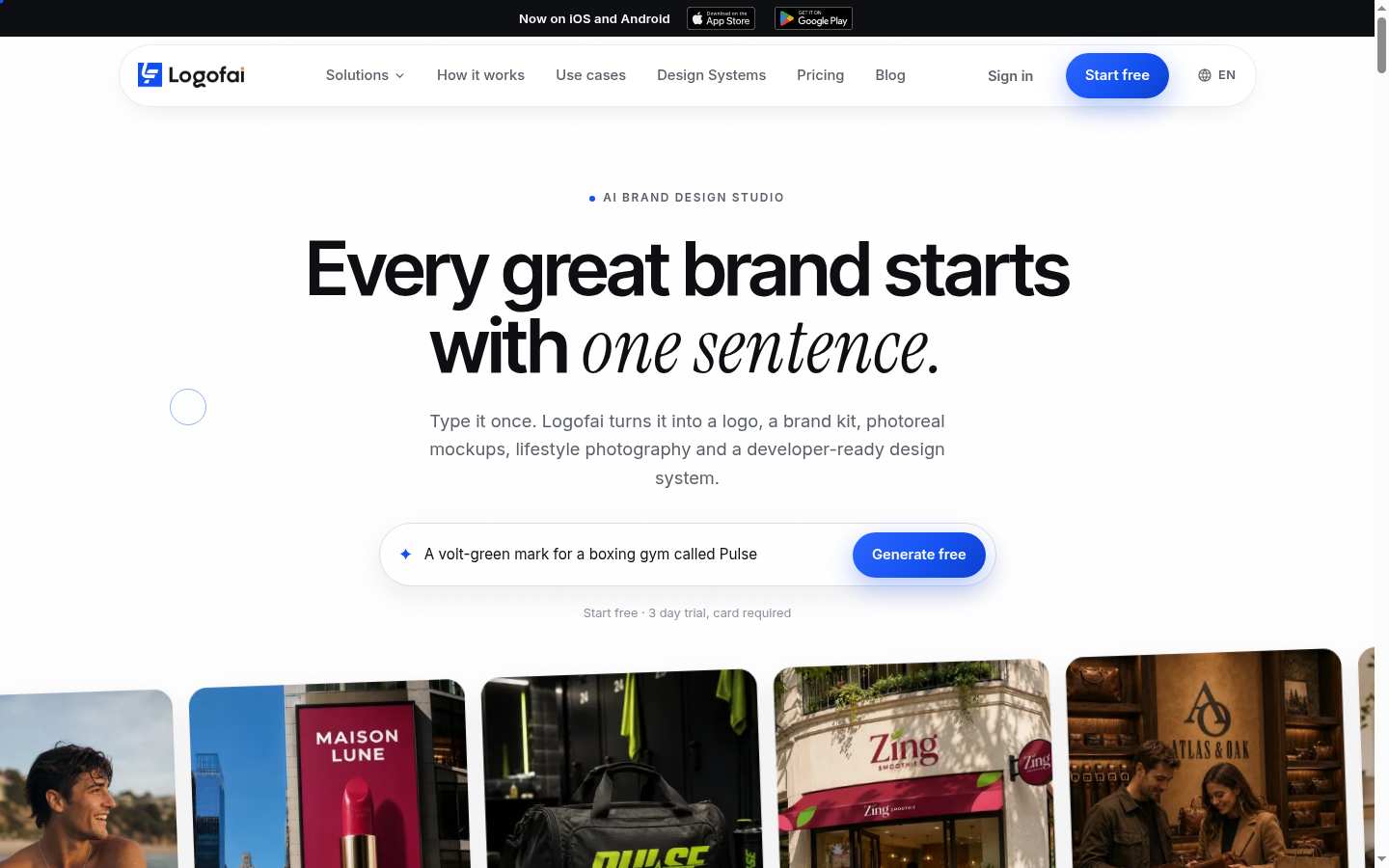 Logofai: Above the fold