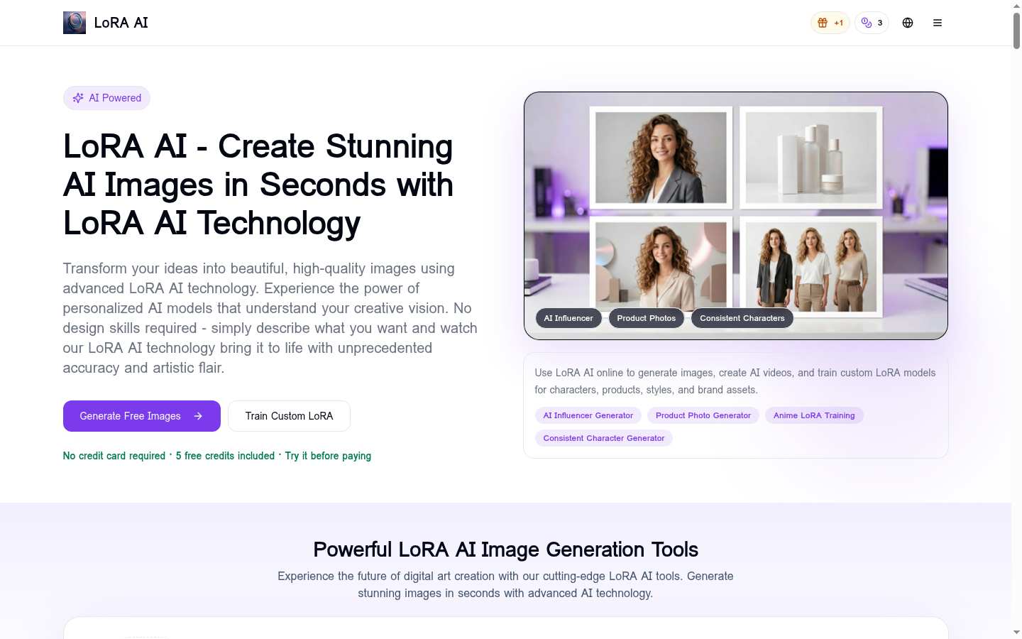 LoRA AI: Above the fold