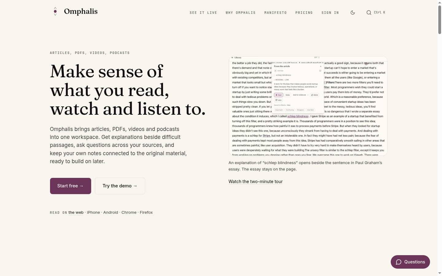 Omphalis: Above the fold