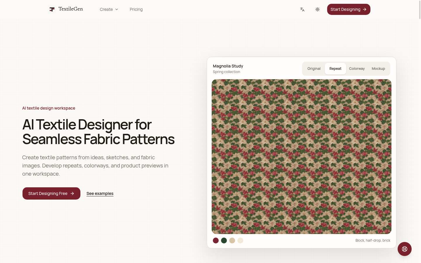 TextileGen: Above the fold