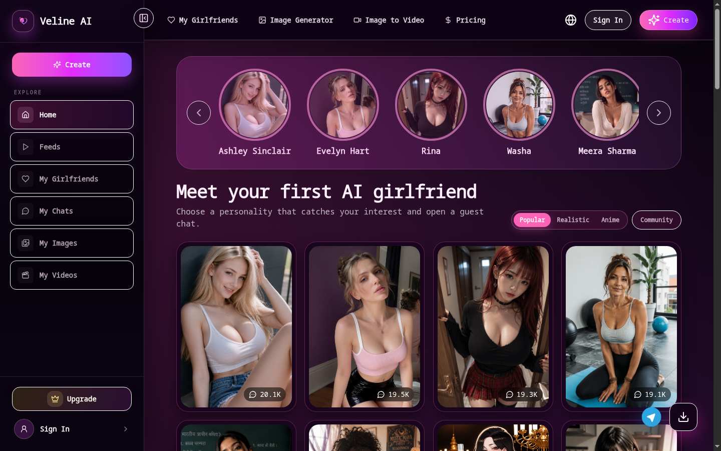 Veline AI screenshot