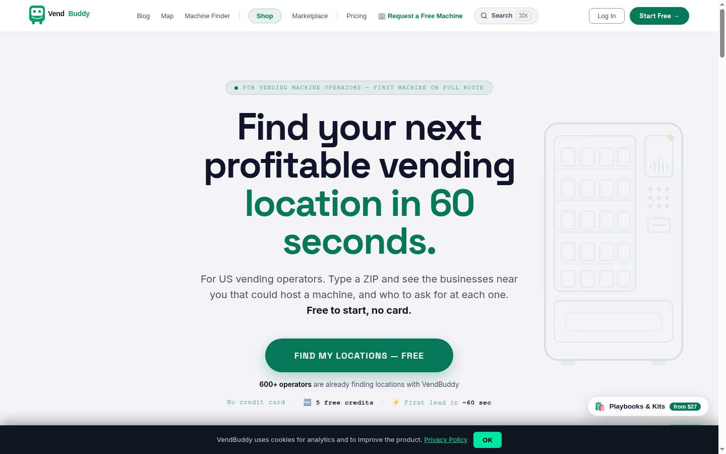 VendBuddy: Above the fold